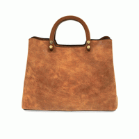 Angie Vintage Satchel with Wood Handle