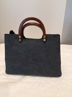 Angie Vintage Satchel with Wood Handle