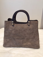 Angie Vintage Satchel with Wood Handle
