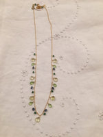 16" Lemon Citrine, Green Gem Mix Necklace