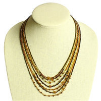 7 Strand Layered Necklace with Beautiful Beads and Crystals