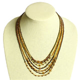 7 Strand Layered Necklace with Beautiful Beads and Crystals